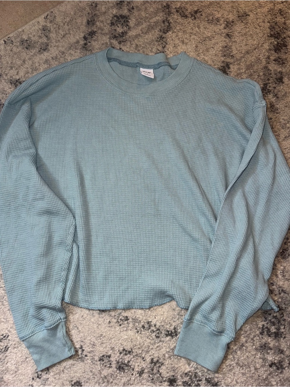 TNA Light Blue Waffle Knit Crewneck Sweater